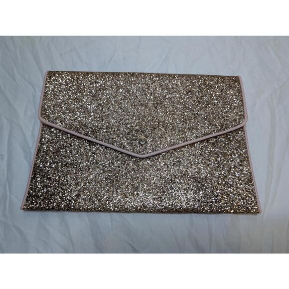 EUC A New Day Glittery Rose Gold Clutch Bag - Picture 1 of 6